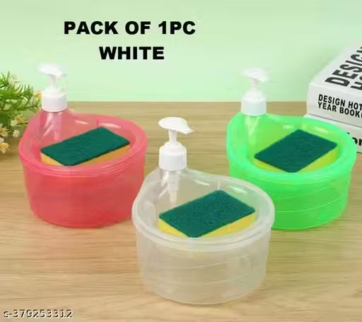 2-in1 Soap Dispenser with Sponge Holder - No Wastage